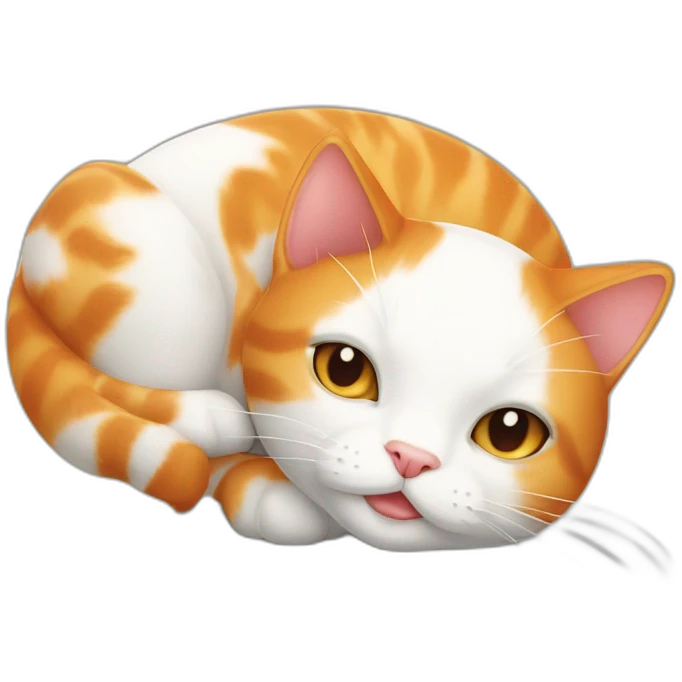 Orange and white tuxedo cat rolling on his back emoji