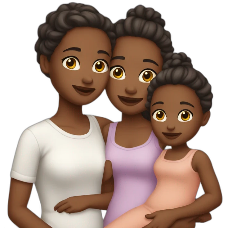 family with twin girls white skin emoji