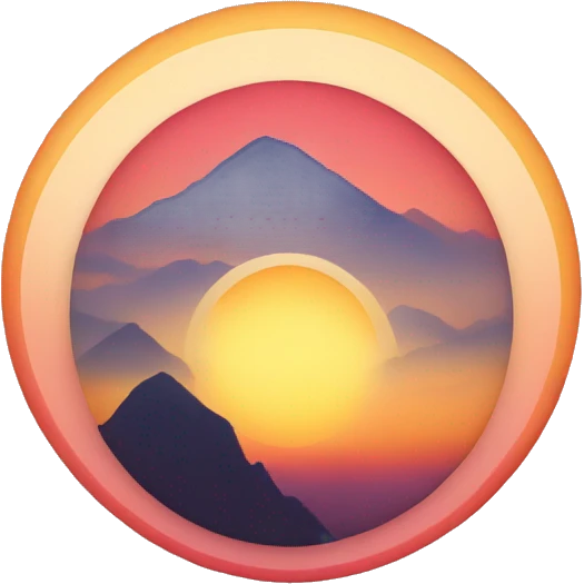 Heart in the shape of a sunrise Heart in the shape of a sunrise emoji