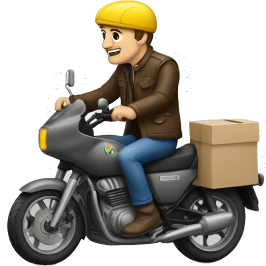 Un livreur sur une moto emoji