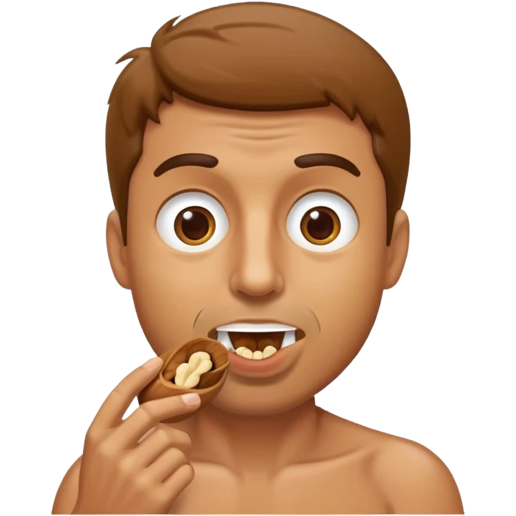 Man with nuts in his mouth emoji