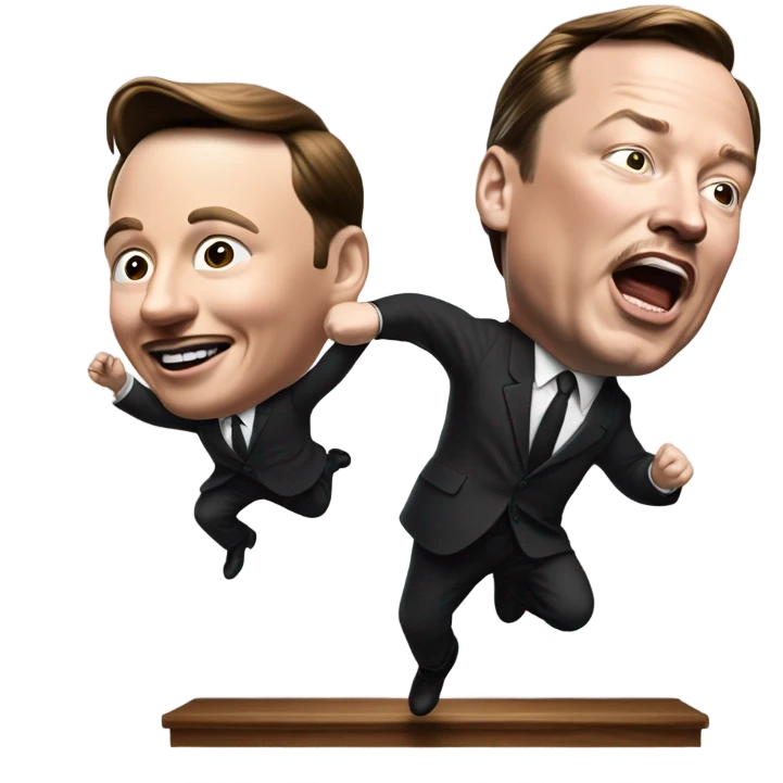 MLK jumping over Elon musk emoji
