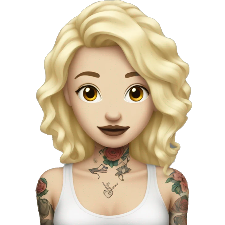 blonde pale girl with tattoos emoji