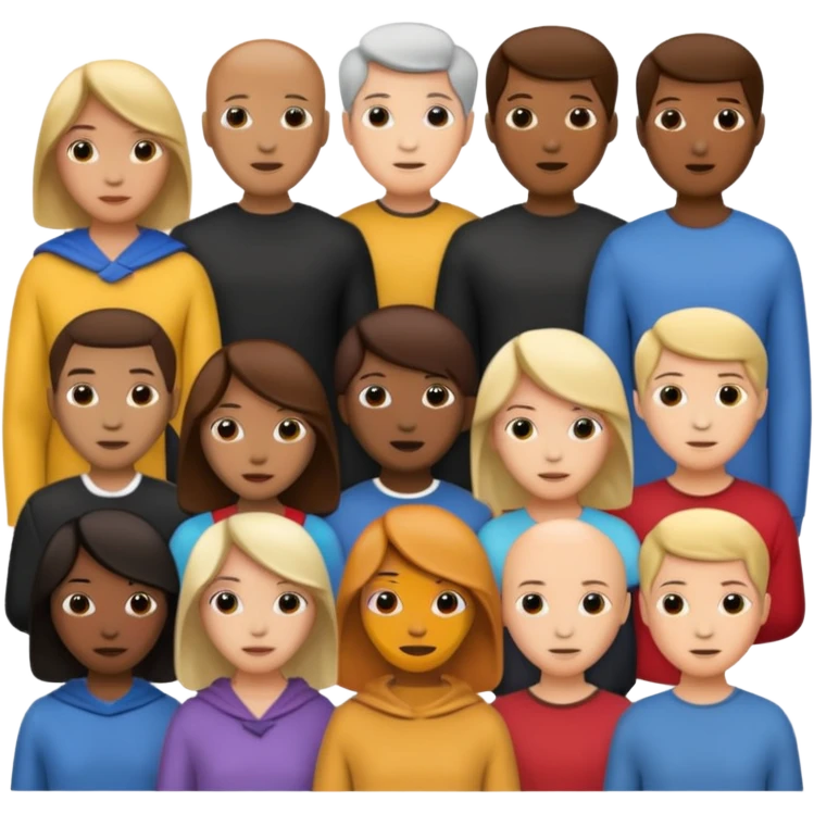 create an emoji for a group of actors with no face, just there heads. like in the ios emoji. a crowd emoji