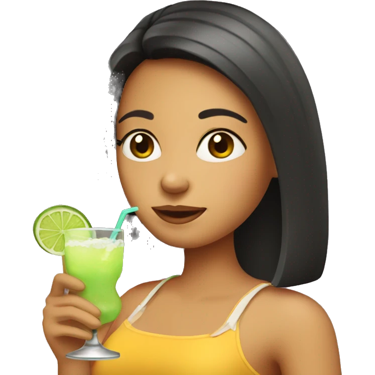 girl drinking a margarita  emoji