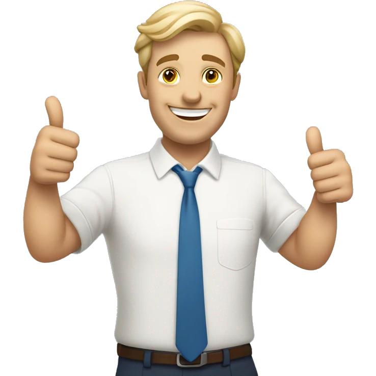 Smiling Englishman showing thumbs up  emoji