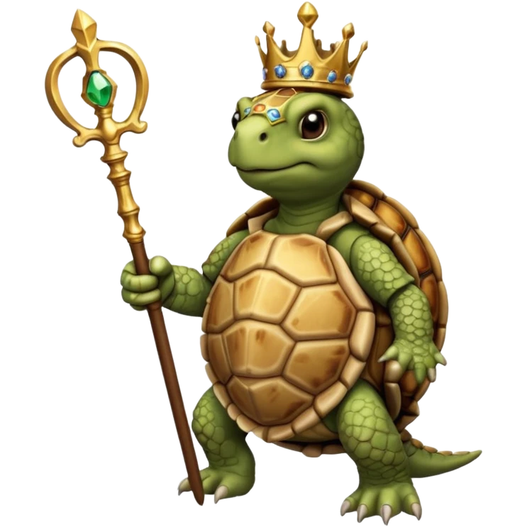 royal staff tortiose with scepter in left hand emoji