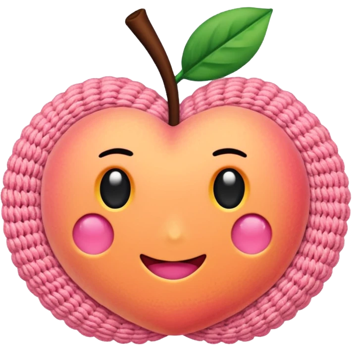 crochet single stitch (it has a color like a peach-pinky sunset) emoji