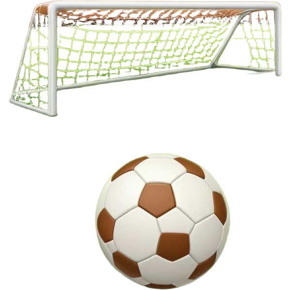 Europian Football. A football resting on the green grass of a soccer field, with goalposts and field markings in the background. The scene highlights the ball's position at the center of the action, emphasizing the competitive atmosphere and readiness for play. emoji