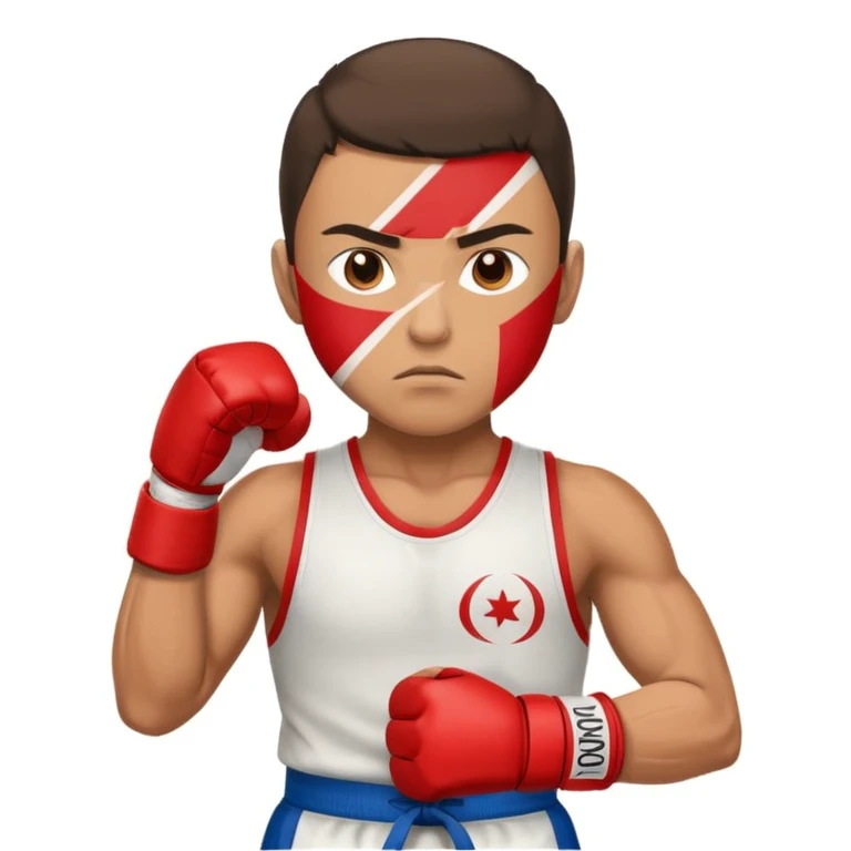 Kick boxer with tunisian flag emoji
