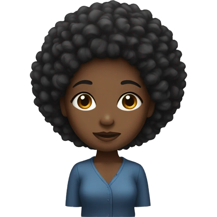 black girl with afro emoji
