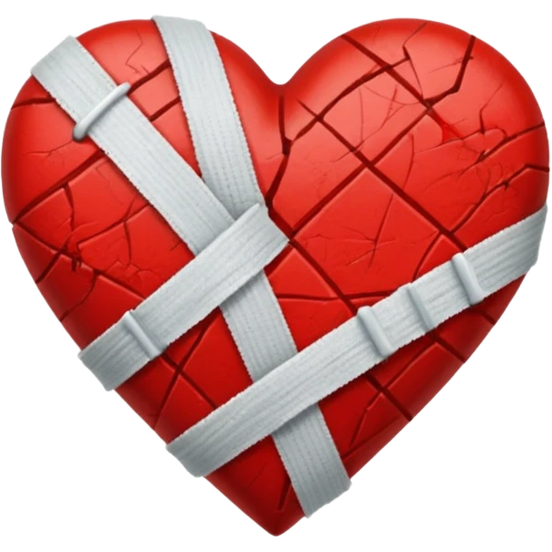 A broken red heart with a band-aid emoji