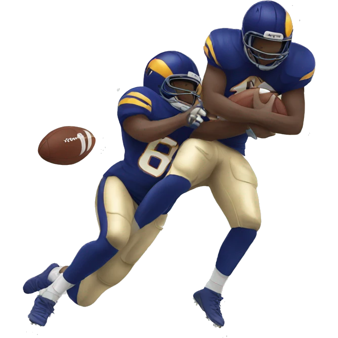 Football player tackling another one emoji