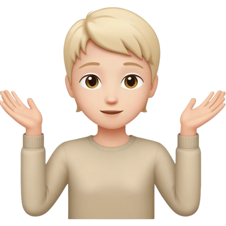 Person with open arms in a trusting pose emoji