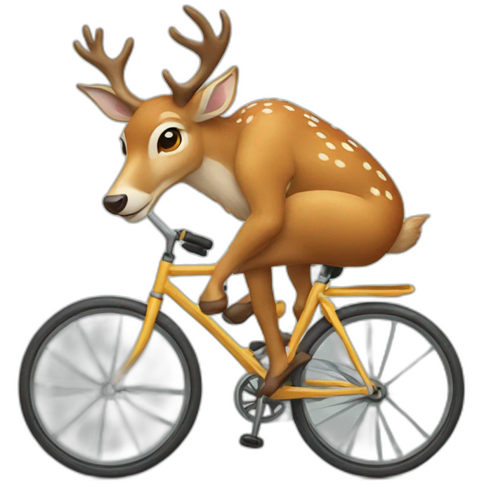 deer riding bicycle emoji