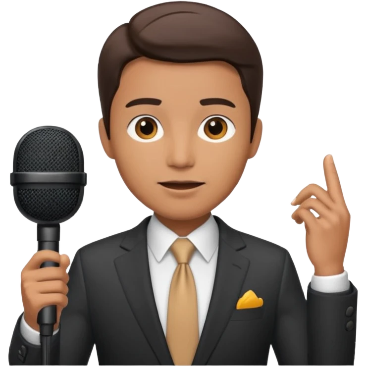 newsroom, news anchor with mic emoji