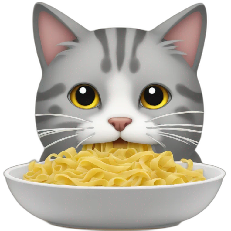 cat eating pasta emoji