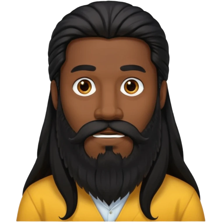 رجل لديه شعراسود طويل جدا ولحية  emoji