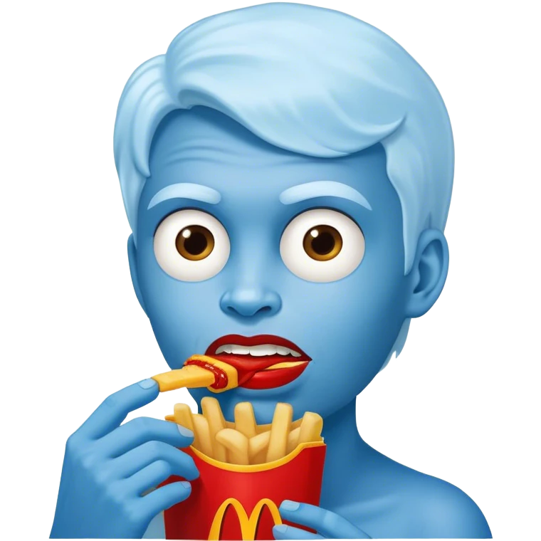 Bleu Avatar eating Mcdonald  emoji