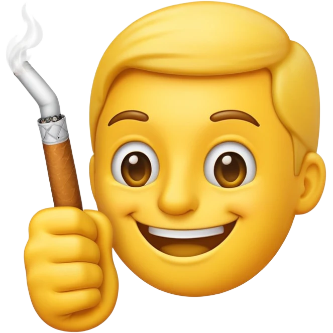 Thumbs up emoji holding a cigarette emoji
