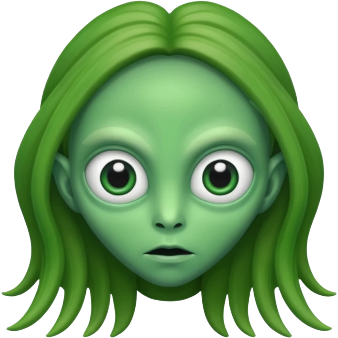 Alien with longer hair ' emoji