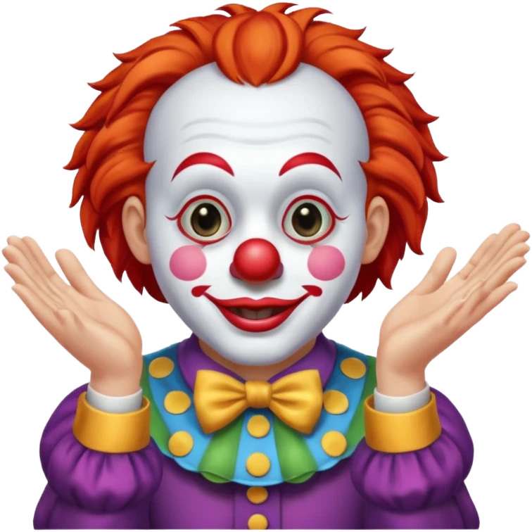 Ein Clown Klatsch mit riesen großen Händen emoji