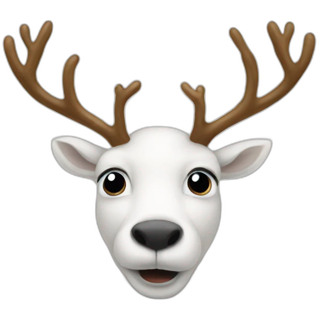 White reindeer with trumpwt emoji