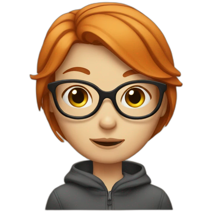 girl with ginger hair and glasses emoji