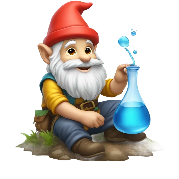 gnome pouring liquid on the ground as tribute to his homies emoji