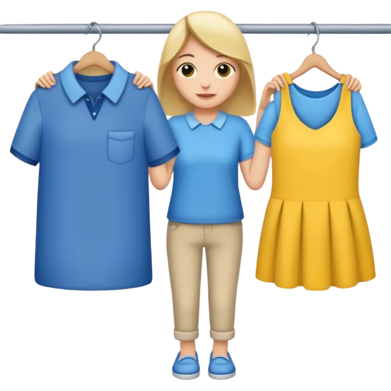 trying on clothes shopper emoji