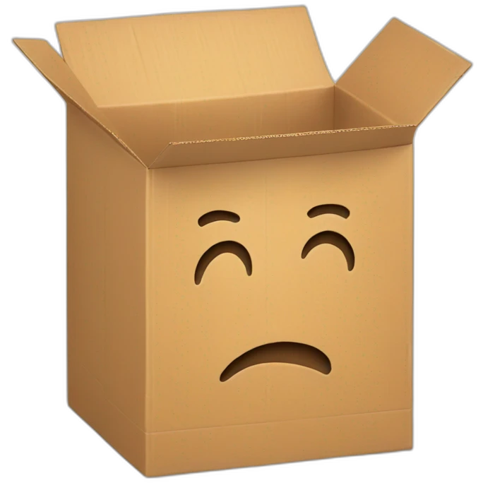 a cardboard box with a hint that it is fast emoji