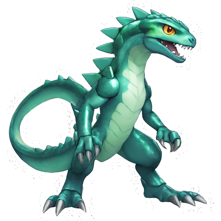  Cool Edgy Shiny Digimon-Fakemon-Reptile full body emoji
