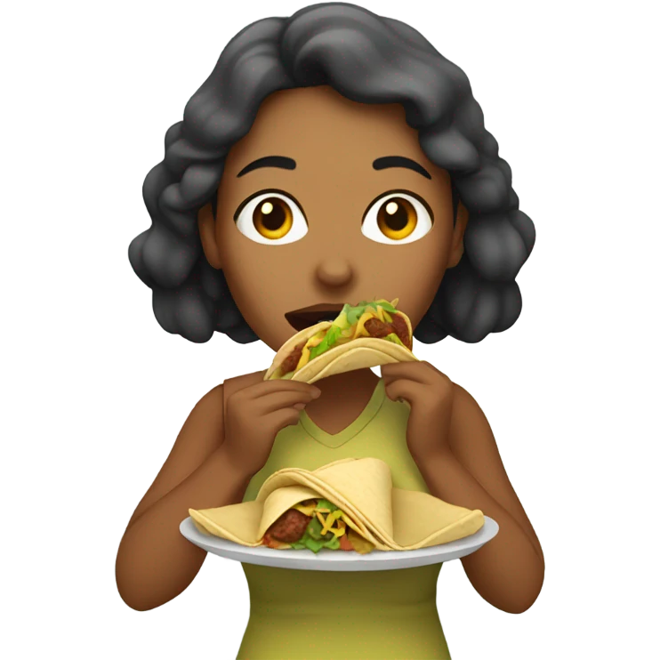 Woman eating tacos  emoji