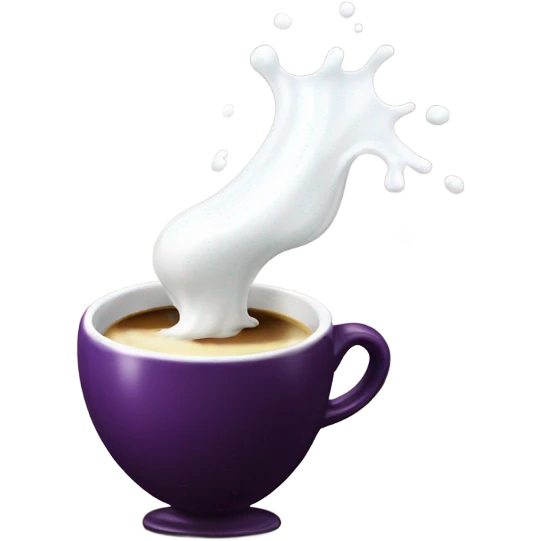 Eggplant drips milk into coffee emoji