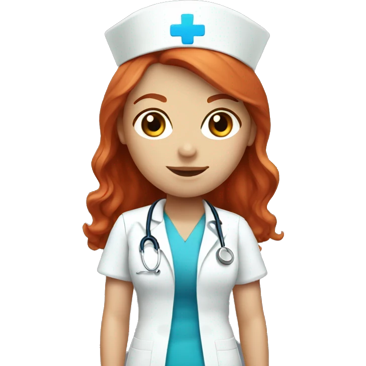 red head nurse with blue eyes  emoji