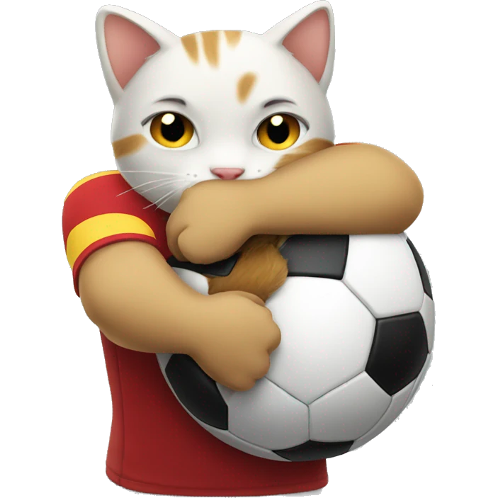 Cat football Belgium hug emoji