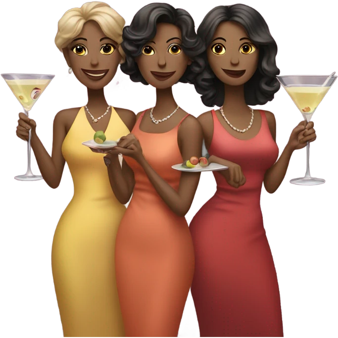 3 women drinking martinis  emoji
