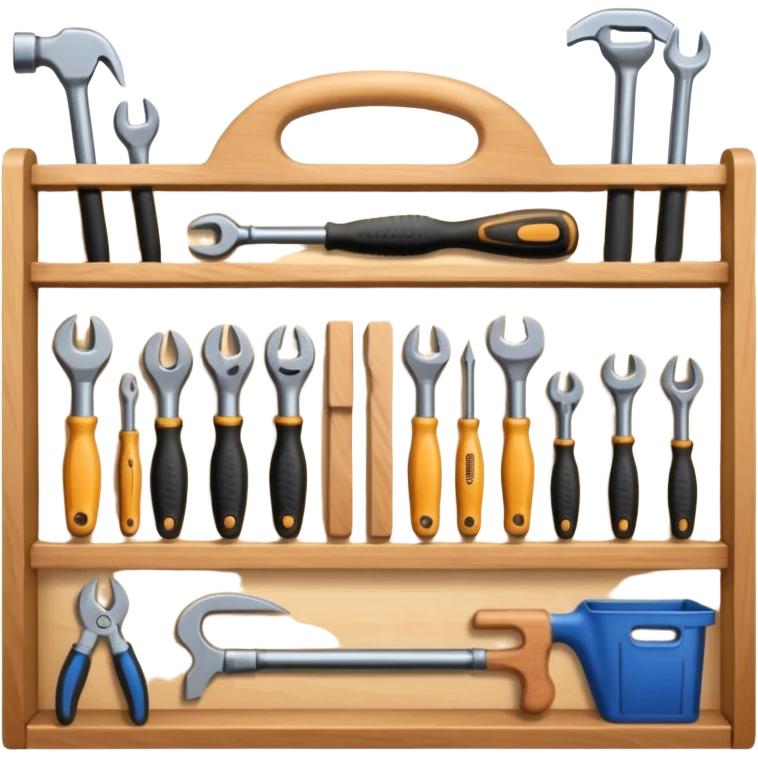 create a series of images for Theatre carpentry tools Inventory  emoji