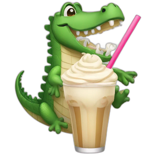 Crocodile with milkshake  emoji