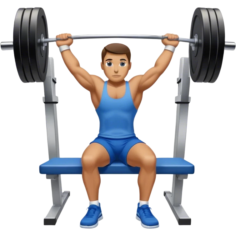 blue shorts close-grip flat-benchpress emoji