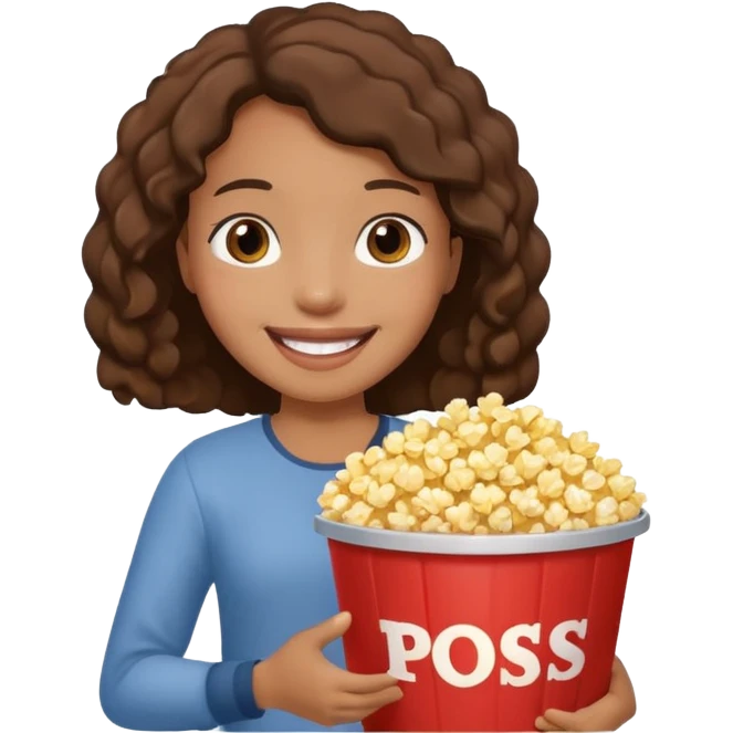 a hiịab holding a bucket of popcorn emoji