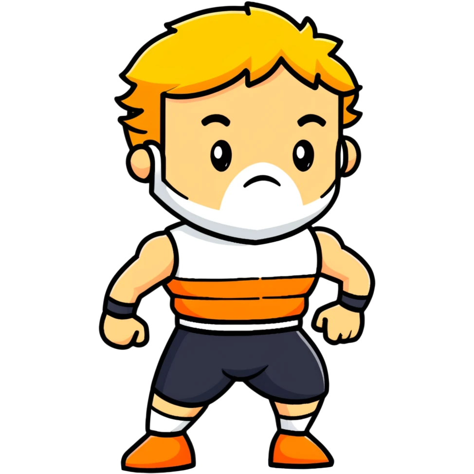 Odysseus in an 80s workout suit emoji