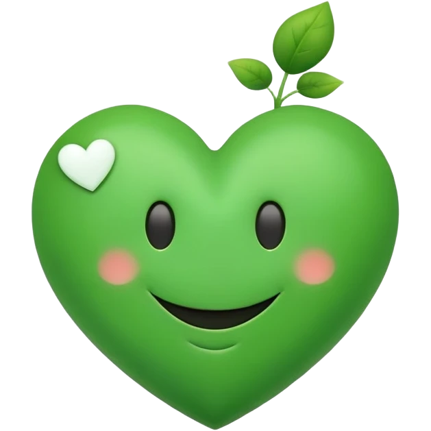 green smiley hugging a green heart emoji