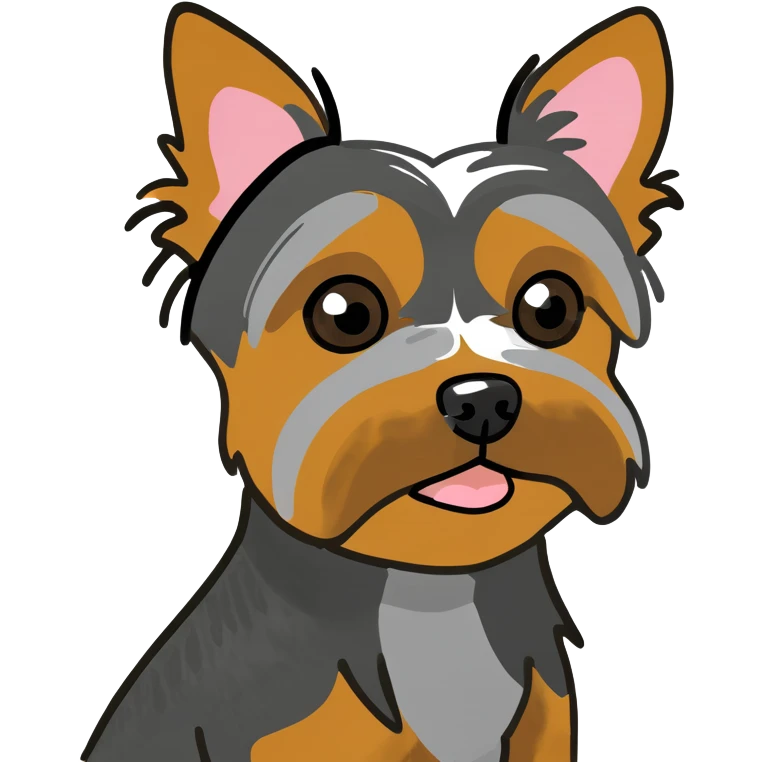 Yorkie dog with floppy ears emoji