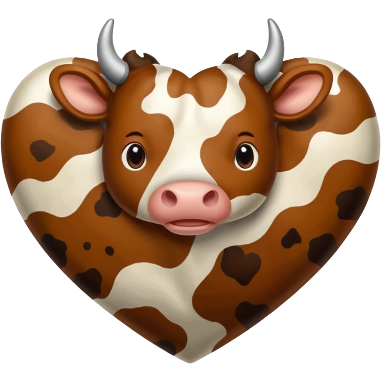 Cow print brown  heart emoji