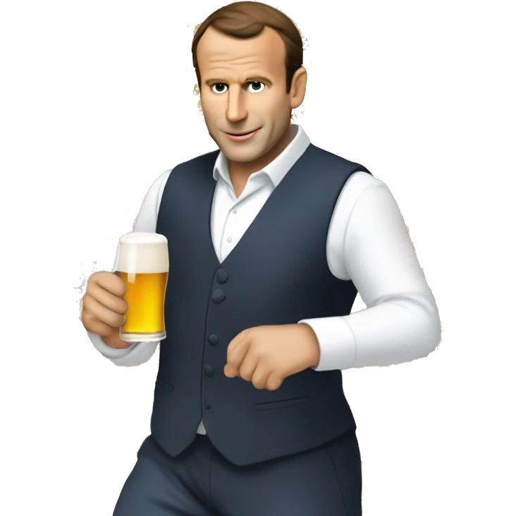 Macron qui boit de la bière  emoji