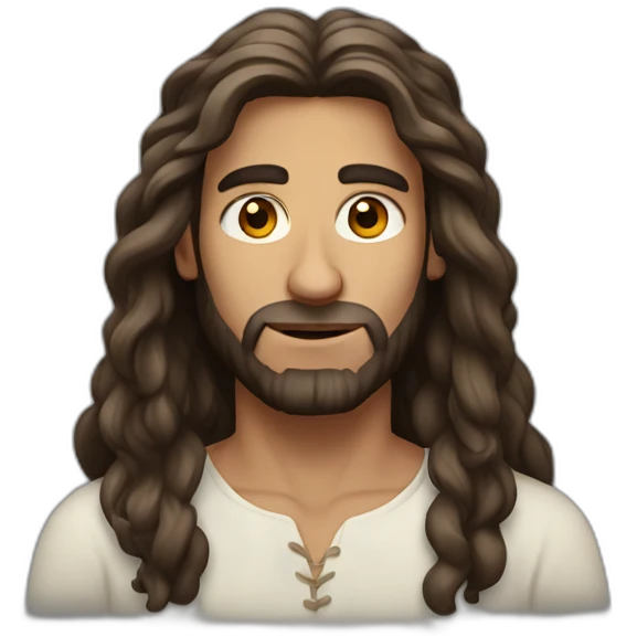 strong fair-skinned israelite man long hair emoji