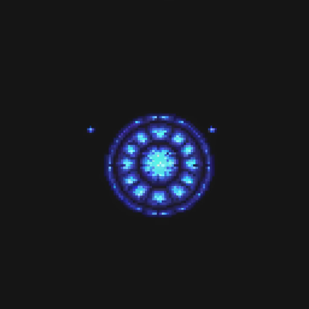 pixel art galaxy, glowing core, pixelated stars emoji