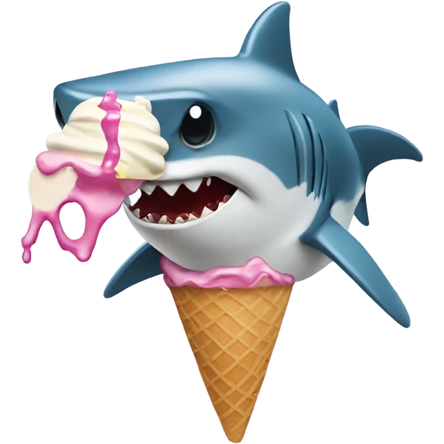 Shark eating ice cream emoji