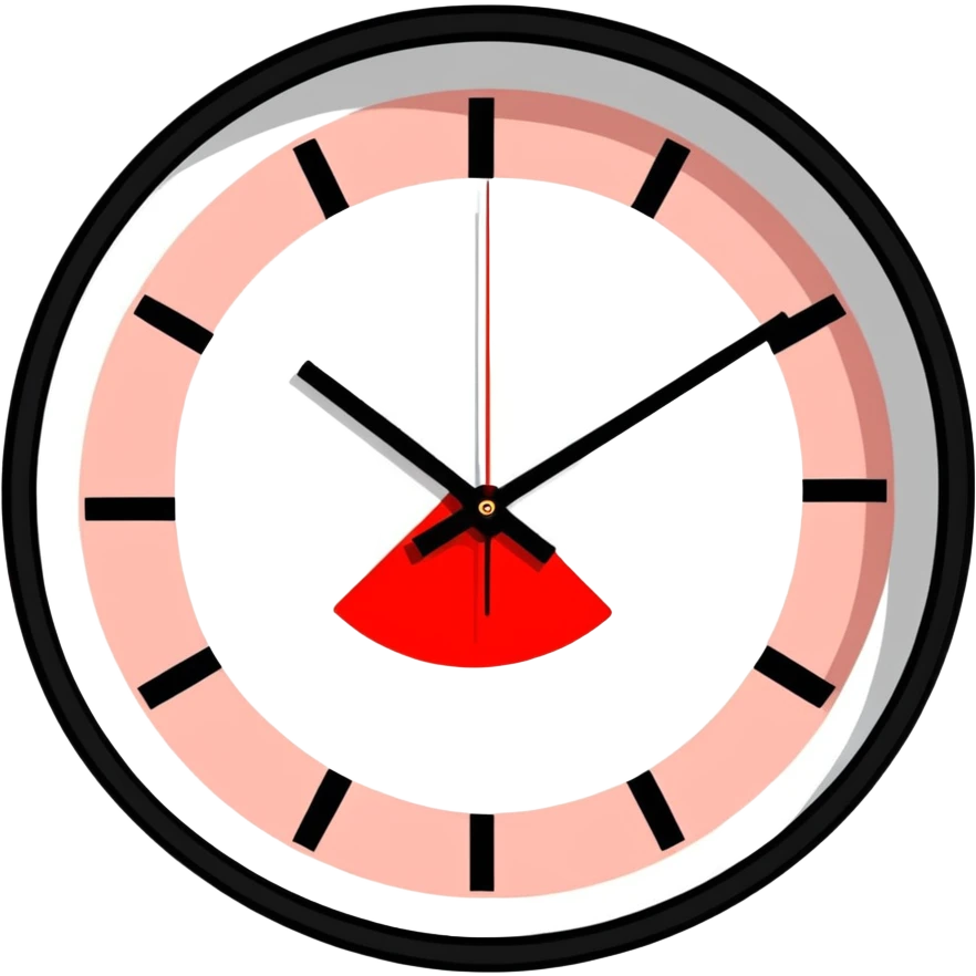 red wall clock emoji
